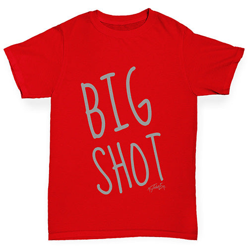 Boys novelty tees Big Shot Boy's T-Shirt Age 12-14 Red