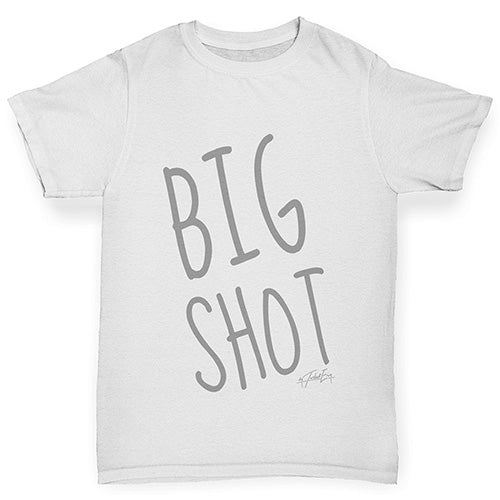 Novelty Tees For Boys Big Shot Boy's T-Shirt Age 12-14 White