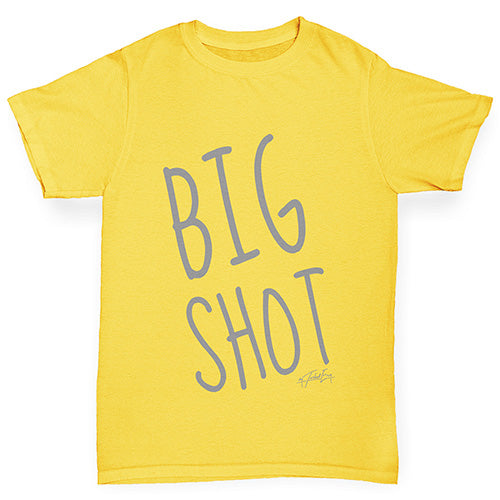 Boys Funny Tshirts Big Shot Boy's T-Shirt Age 5-6 Yellow