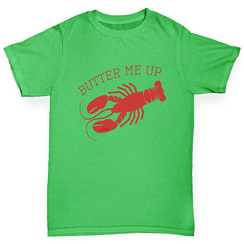 Boys novelty t shirts Butter Me Up Lobster Boy's T-Shirt Age 5-6 Green