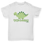 Novelty Tees For Boys Cute-Saurus Cute Dinosaur Boy's T-Shirt Age 9-11 White