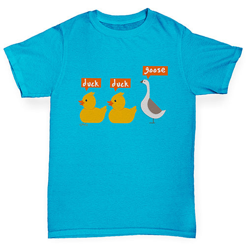 Boys novelty tees Duck Duck Goose Boy's T-Shirt Age 3-4 Azure Blue