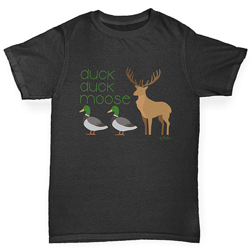 Boys Funny Tshirts Duck Duck Moose Boy's T-Shirt Age 5-6 Black