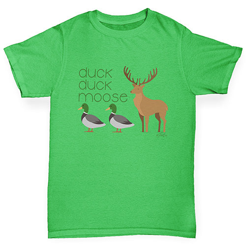 funny t shirts for girls Duck Duck Moose Girl's T-Shirt Age 7-8 Green