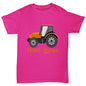 Girls Funny T Shirt Home Grown Tractor Girl's T-Shirt Age 7-8 Pink