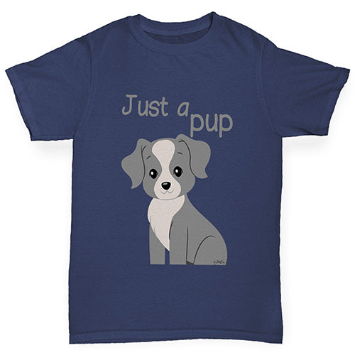 Girls novelty tees Just A Pup Girl's T-Shirt Age 7-8 Navy