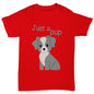 Girls novelty t shirts Just A Pup Girl's T-Shirt Age 12-14 Red