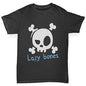 Kids Funny Tshirts Lazy Bones Boy's T-Shirt Age 12-14 Black