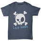 Kids Funny Tshirts Lazy Bones Boy's T-Shirt Age 3-4 Dark Grey