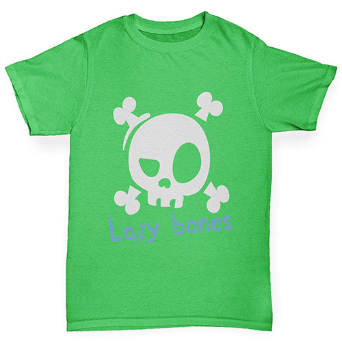 funny t shirts for girls Lazy Bones Girl's T-Shirt Age 12-14 Green