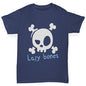 Girls funny tee shirts Lazy Bones Girl's T-Shirt Age 9-11 Navy