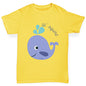 Boys novelty t shirts Little Squirt Whale Boy's T-Shirt Age 7-8 Yellow