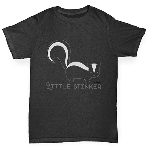 Boys novelty t shirts little Stinker Skunk Boy's T-Shirt Age 9-11 Black
