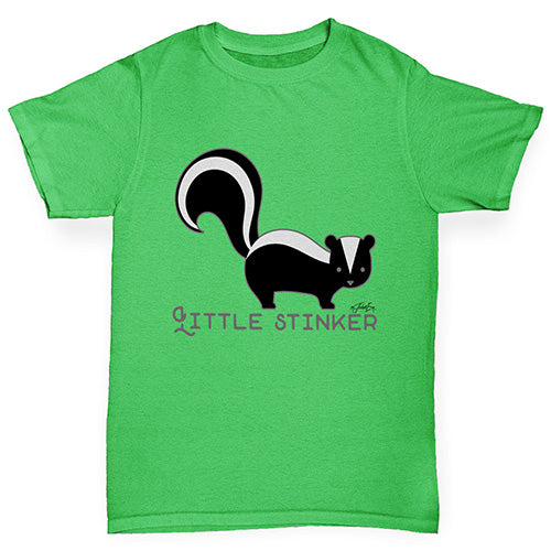 Boys novelty t shirts little Stinker Skunk Boy's T-Shirt Age 3-4 Green