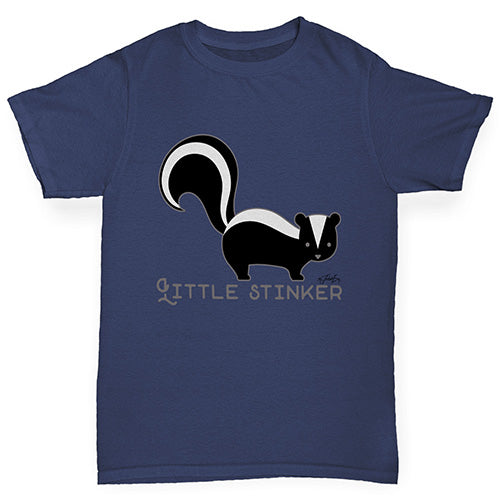 Boys Funny T Shirt little Stinker Skunk Boy's T-Shirt Age 5-6 Navy