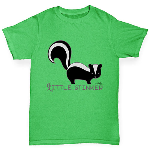 Girls novelty tees little Stinker Skunk Girl's T-Shirt Age 9-11 Green