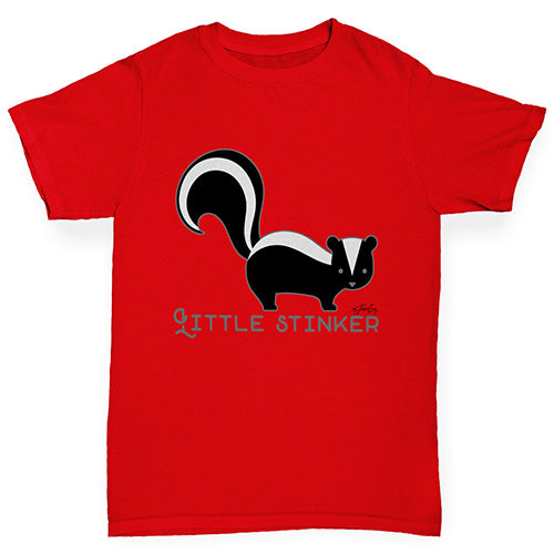 funny t shirts for girls little Stinker Skunk Girl's T-Shirt Age 5-6 Red