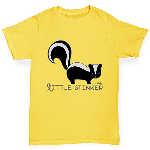 Girls funny tee shirts little Stinker Skunk Girl's T-Shirt Age 12-14 Yellow