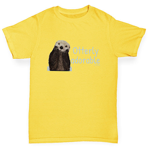 Novelty Tees For Boys Otterly Adorable Boy's T-Shirt Age 3-4 Yellow