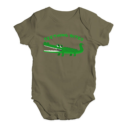 Teething Bites Crocodile Baby Unisex Baby Grow Bodysuit