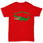 funny t shirts for girls Teething Bites Crocodile Girl's T-Shirt Age 12-14 Red