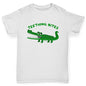 Girls novelty t shirts Teething Bites Crocodile Girl's T-Shirt Age 9-11 White