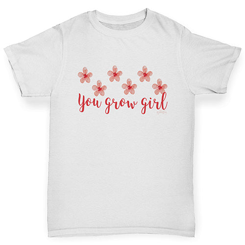 Kids Funny Tshirts You Grow Girl Girl's T-Shirt Age 12-14 White