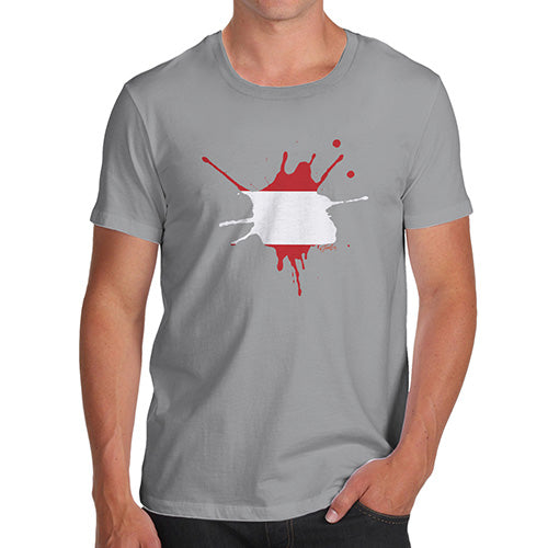 Funny T-Shirts For Guys Austria Splat Men's T-Shirt X-Large Light Grey