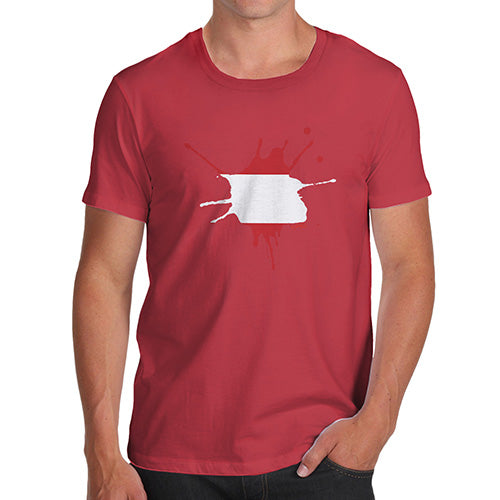 Mens Novelty T Shirt Christmas Austria Splat Men's T-Shirt X-Large Red