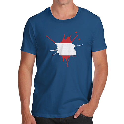 Mens Humor Novelty Graphic Sarcasm Funny T Shirt Austria Splat Men's T-Shirt Medium Royal Blue