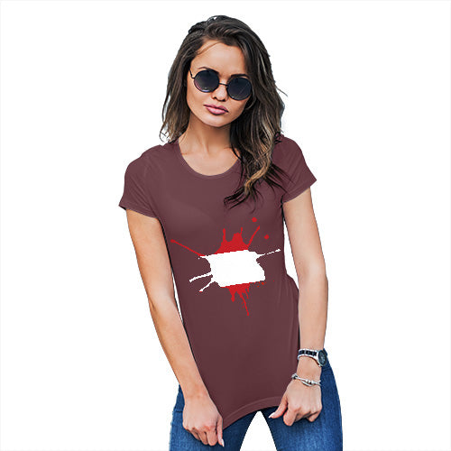 Womens Funny Sarcasm T Shirt Austria Splat Women's T-Shirt Medium Burgundy