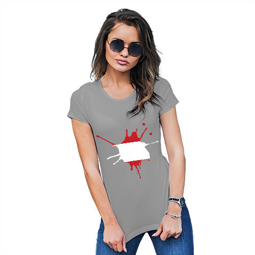 Womens Novelty T Shirt Austria Splat Women's T-Shirt Medium Light Grey