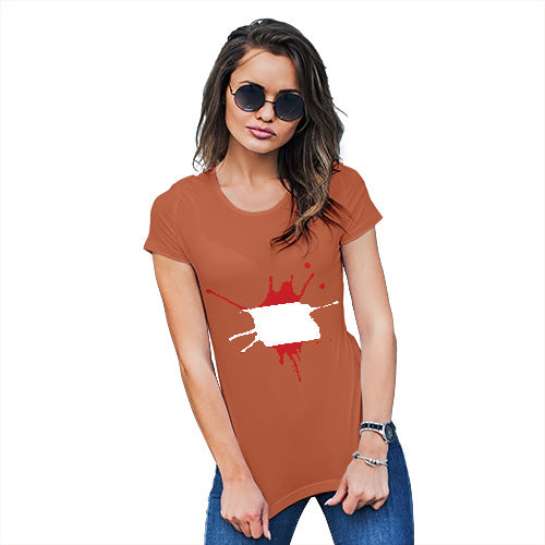 Womens Humor Novelty Graphic Funny T Shirt Austria Splat Women's T-Shirt X-Large Orange