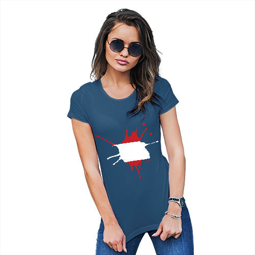 Novelty Gifts For Women Austria Splat Women's T-Shirt X-Large Royal Blue
