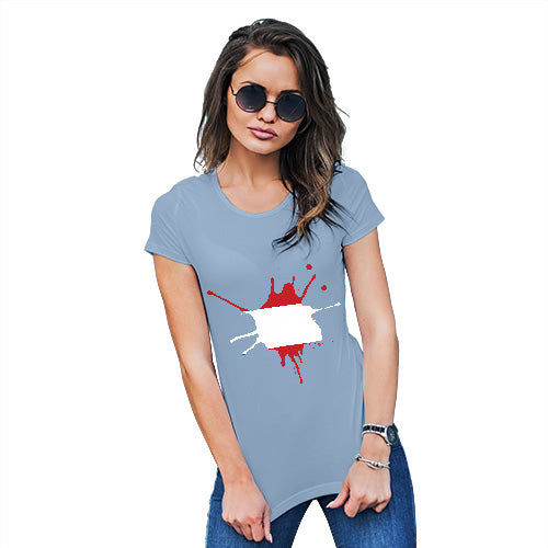 Funny Gifts For Women Austria Splat Women's T-Shirt Small Sky Blue