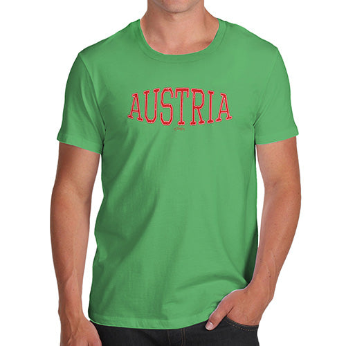 Funny Mens Tshirts Austria College Grunge Men's T-Shirt Small Green