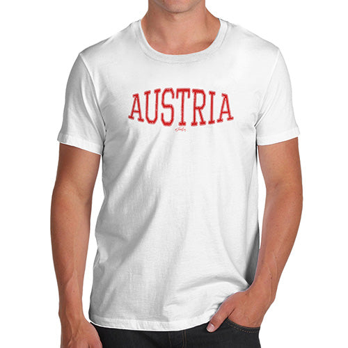 Funny Mens Tshirts Austria College Grunge Men's T-Shirt X-Large White