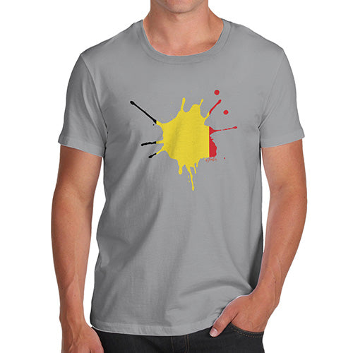 Funny Tshirts For Men Belgium Splat Men's T-Shirt Medium Light Grey
