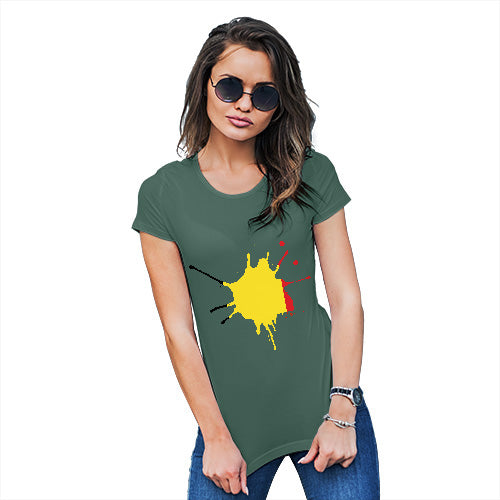 Funny Shirts For Women Belgium Splat Women's T-Shirt Small Bottle Green