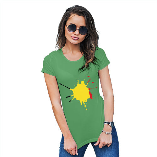 Funny Shirts For Women Belgium Splat Women's T-Shirt Small Green