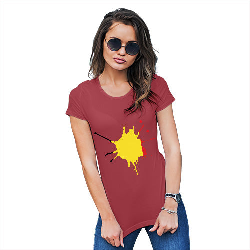 Funny T-Shirts For Women Belgium Splat Women's T-Shirt Medium Red