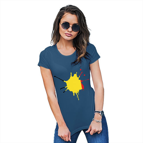 Funny T Shirts For Mom Belgium Splat Women's T-Shirt Medium Royal Blue