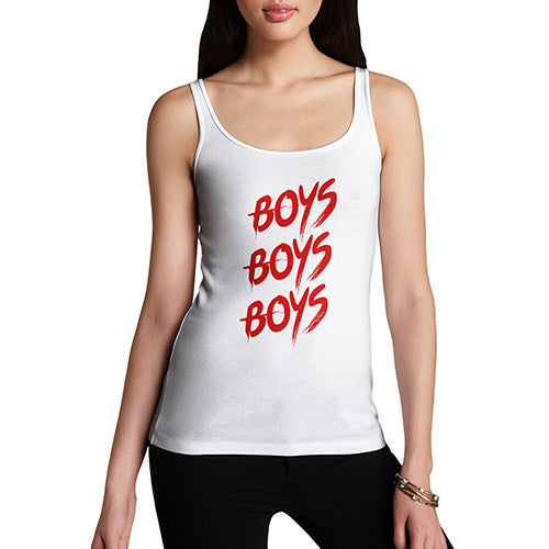 Funny Tank Top For Mum Boys Boys Boys Women's Tank Top Medium White