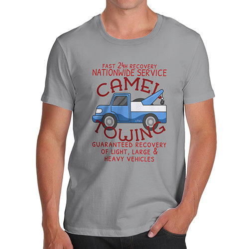 Funny Tee Shirts For Men Camel Towing Men's T-Shirt Small Light Grey