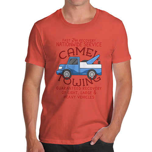 Funny Tshirts For Men Camel Towing Men's T-Shirt Large Orange