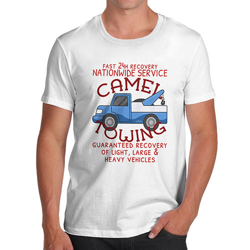 Funny Tshirts For Men Camel Towing Men's T-Shirt Small White