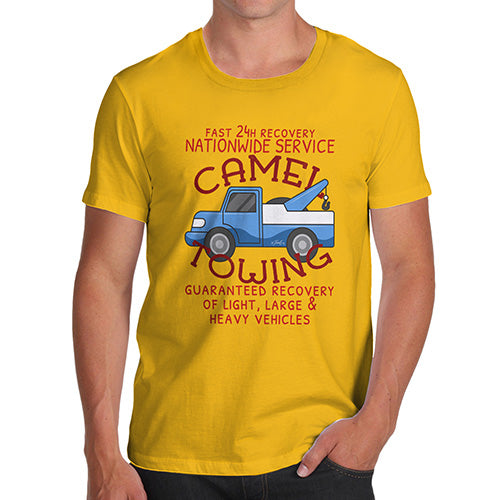 Mens Funny Sarcasm T Shirt Camel Towing Men's T-Shirt Small Yellow