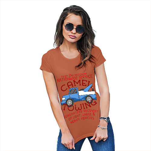 Funny Gifts For Women Camel Towing Women's T-Shirt X-Large Orange