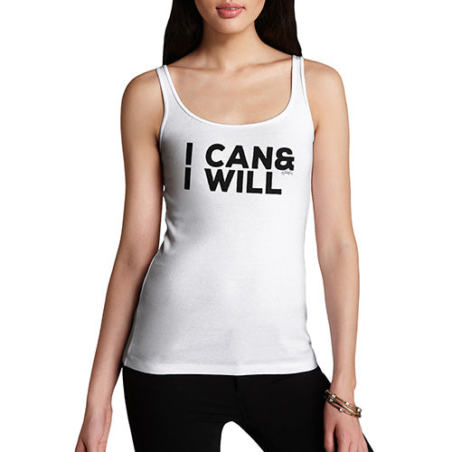 Novelty Tank Top Women I Can & I Will Women's Tank Top X-Large White