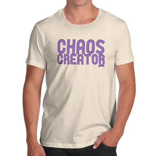 Funny Tee For Men Chaos Creator Men's T-Shirt Small Natural